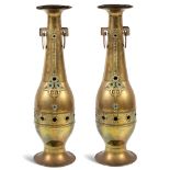 Pair of gilt metal vases Morocco, 19th-20th century h. 83 cm.