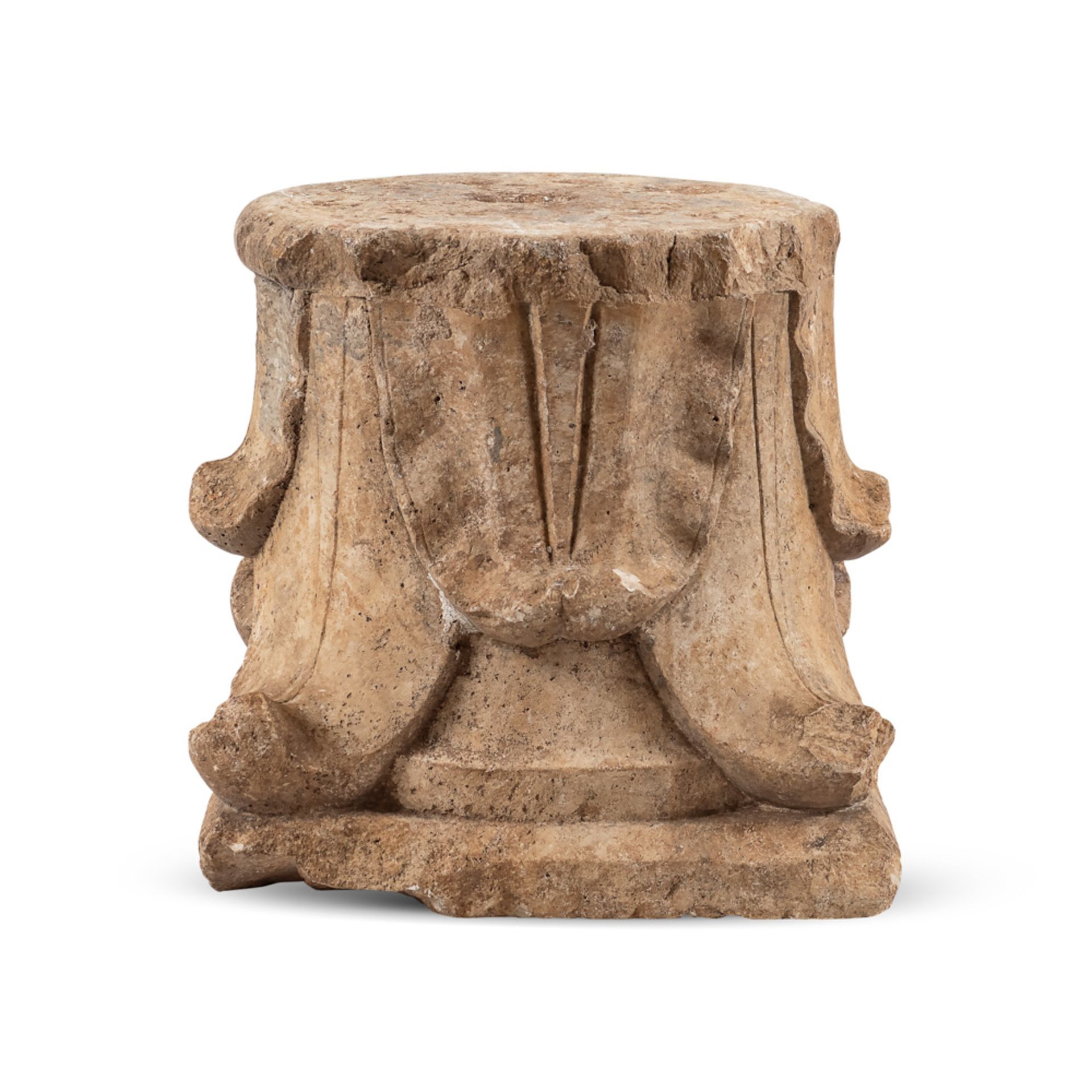 Marble Medieval style capital Italy, 16-17th century