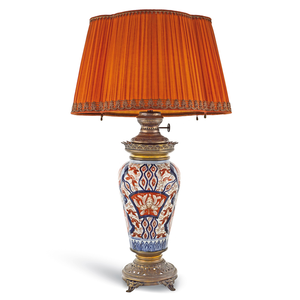 Imari porcelain lamp 19th - 20th century h. 68,5 cm.