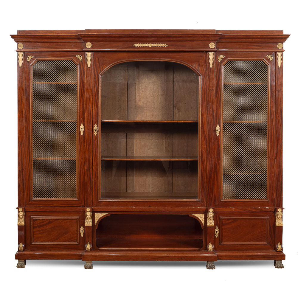 Impero style bookcase France, 19th century 222x194x43 cm.