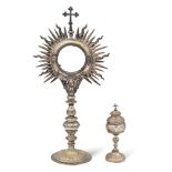 Group of silver and metal eucharistic objects (2) 19th-20th century h. 38 cm. (maximum)