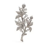 18kt white gold and diamond ramage floral brooch 1950/60s weight 31 gr.