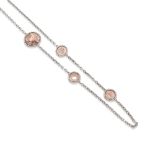 Silver and 18kt rose gold necklace signed Pianegonda weight 52 gr.