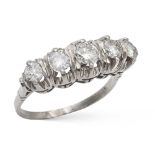 Platinum and diamond riviere ring 1930/40s weight 5 gr.