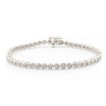 18kt white gold and diamond tennis bracelet weight 10,8 gr.