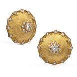 Mario Buccellati, 18kt yellow gold and diamond earrings weight 24,7 gr.