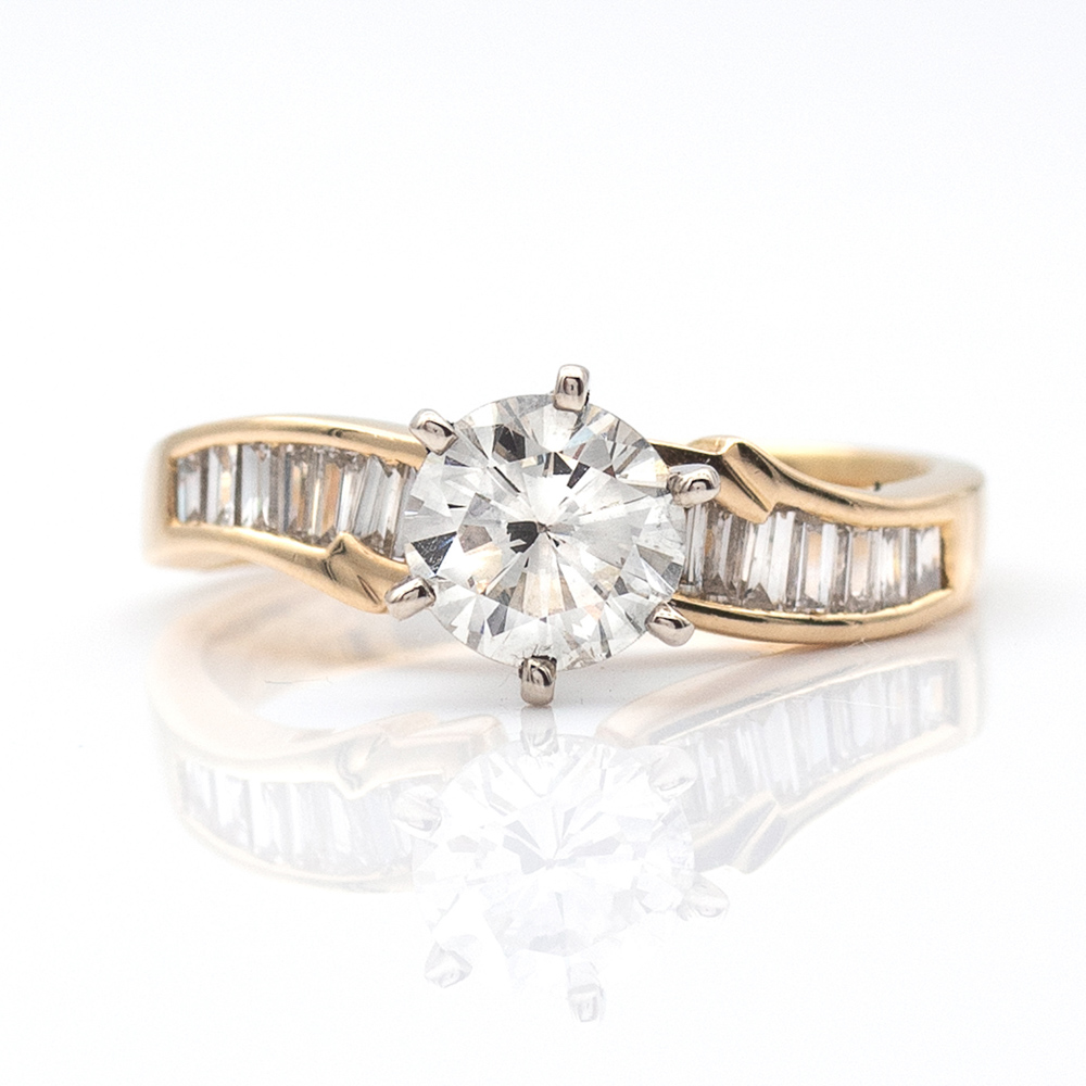 Solitaire ring with brilliant cut diamond circa 0,55 ct weight 4 gr - Image 2 of 2