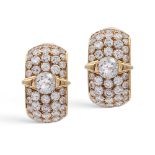 18kt yellow gold and diamond earrings weight 8,4 gr.