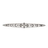 Platinum and diamond brooch early 20th century weight 7 gr.