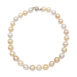 One strand of three color South Sea pearl necklace weight 123 gr.