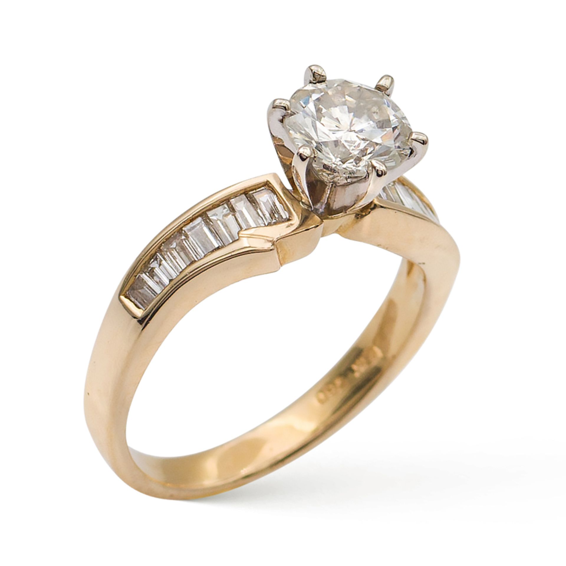 Solitaire ring with brilliant cut diamond circa 0,55 ct weight 4 gr