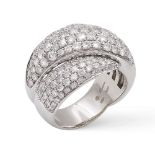 18kt white gold and diamond torchon ring weight 15 gr.