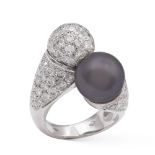 18kt white gold contrarie' ring weight 19,9 gr