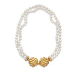 Two strands of cultured pearl necklace weight 88,8 gr.
