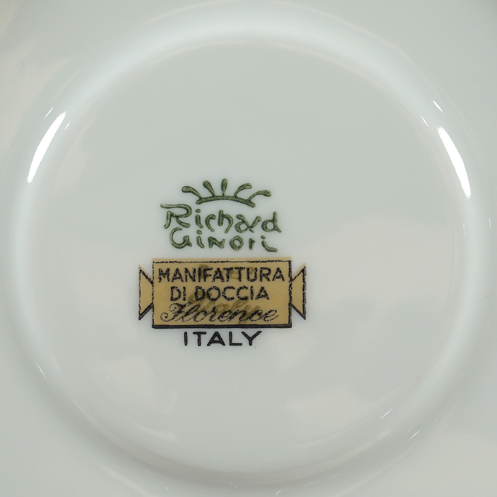 Richard Ginori, polychrome porcelain coffee service (14) Doccia manufacture, 20th century on a white - Image 2 of 2