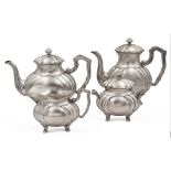 Silver tea and coffee service (6) Italy, 20th century h. 20 cm. marks of Castaudi & Gautero,