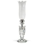 Baccarat, crystal candlestick France, 20th century h. 55 cm complete with diffuser, marked