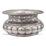 Silver bowl Italy, 20th century 11x20 cm. circular shaped body, weight 635 gr.