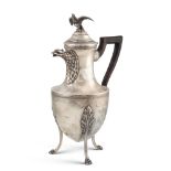 Silver coffee pot France, 19th-20th century h.30,5 cm. piriform body engraved and chiseled with