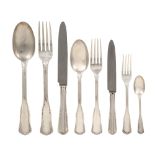 Silver flatware service (77) Italy, 20th century weight 3500 gr. marks of Ricci & Co, Alessandria,