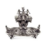 Silver centerpiece Italy, early 20th century 36x45x33 cm. depicting allegory of the sea with
