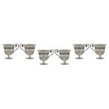 Silver cup set (6) Italy, 20th century weight 1271 gr. marks of Mario Vallè - Milan, vine shoots