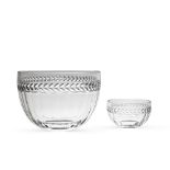 Villeroy & Boch, transparent glass fruit service (13) 20th century 15,5x21,5 cm. -6,5x12 cm.