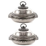 Pair of important silver entrée dishes London, George III, 1805 weight 3882 gr. marks of Paul Storr,