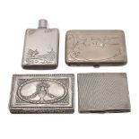 Group of silver objects (4) different manufactures 10x7,5 cm. (maximum) comprising three