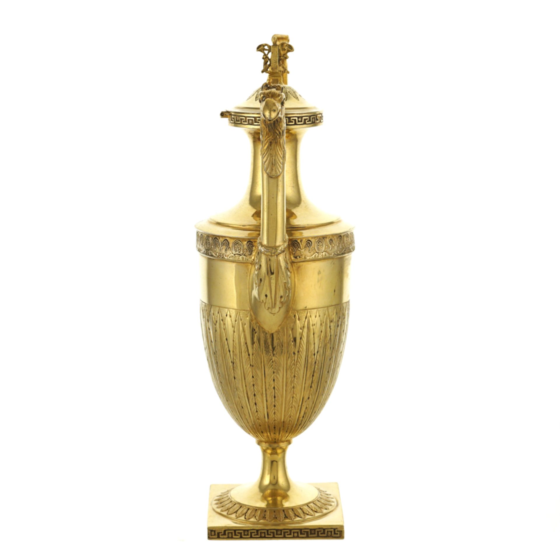 Vermeil silver coffee pot Rome, 1828-1859 weight 534 gr. marks of Vincenzo Belli, plain pyriform- - Image 2 of 4