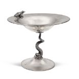 Silver stand Italy, 20th century 17x20,5 cm. marks of Leon Gaito, Naples, weight 429 gr.
