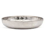 Circular silver bowl Italy, 20th century 6,5x27,5 cm. marks of Brandimarte, Florence, plain hammered
