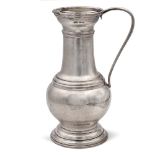 Silver jug Italy, 20th century h. 29 cm. marks of Brandimarte, Florence, plain body with shaped