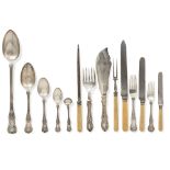 Silvered metal cutlery service (97) England, 19th-20th century composed by: 12 forks, 12 knives,