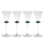 Hermes, crystal cocktail glasses set (4) France, 20th century h. 25,5 cm. Goblet model, brand