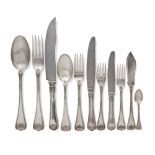 Silver flatware service (154) Italy, 20th century weight 6500 gr. circa marks of Ricci & co,