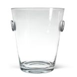 French manufacture 1980/90s 25,5x22 cm. transparent glass bottle bucket