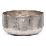 Silver bowl Italy, 20th century 9x18,5 cm. marks of Brandimarte, Florence, plain hammered body,