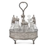 Silver cruet London, 1779 29x20x15 cm. marks of Robert Hennell, chiseled body with vegetal and