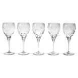 Set of transparent and satin crystal glasses (12) Bohemia, 20th century h. 23,5 cm. chalice shape,