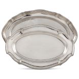 Two silver plated and nickel silver trays Italy, 20th century 47x31 - 38x25 cm. shaped bodies with