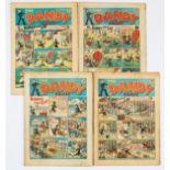 Dandy (1939) 59, 75, 88, 94. No 59: pgs 26 and 27 have printing ink smudges to vertical margins [