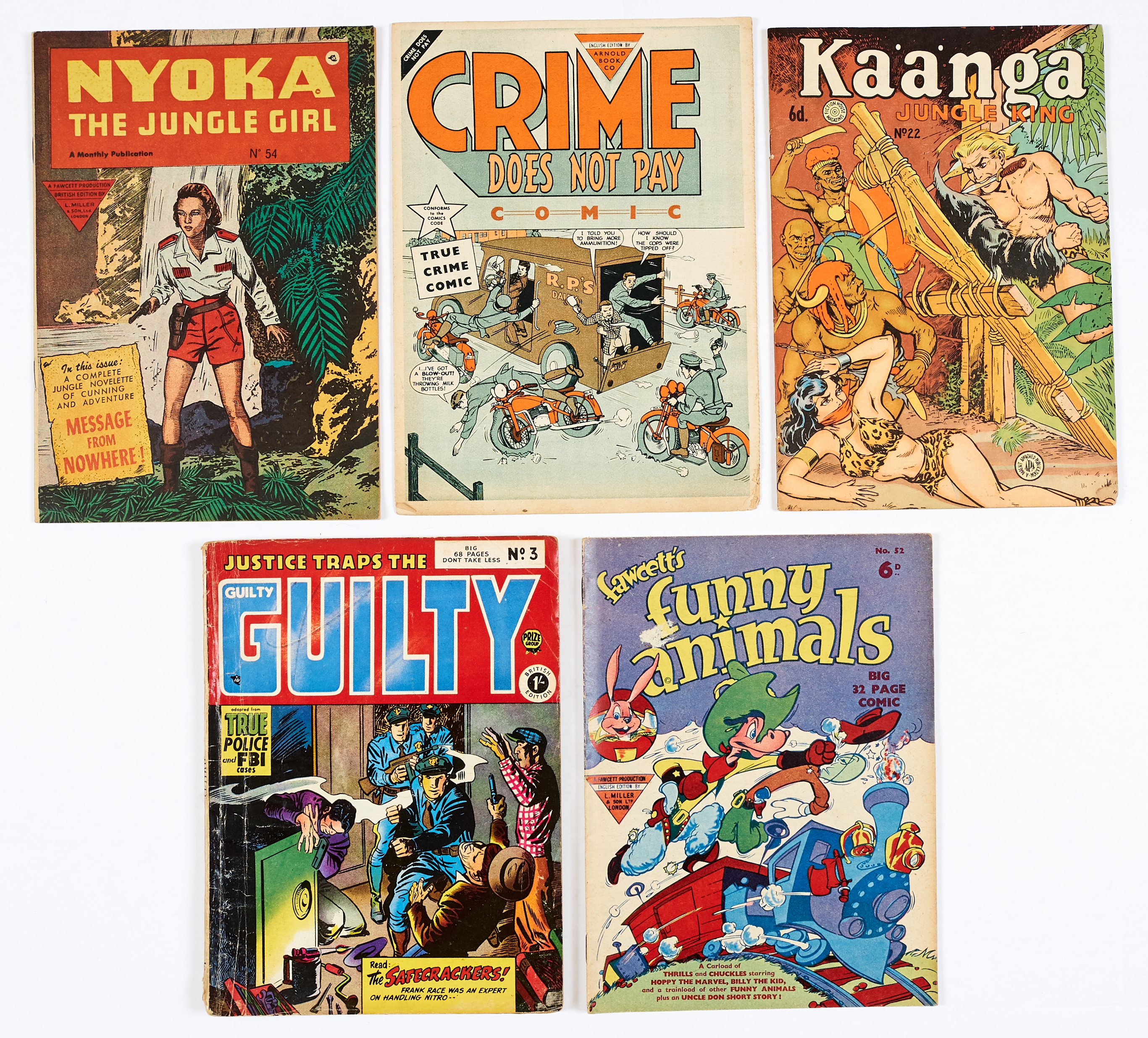 1950s UK reprints +. Crime Does Not Pay n.n. (Arnold Book Co), Justice Traps the Guilty 3 [gd+] (