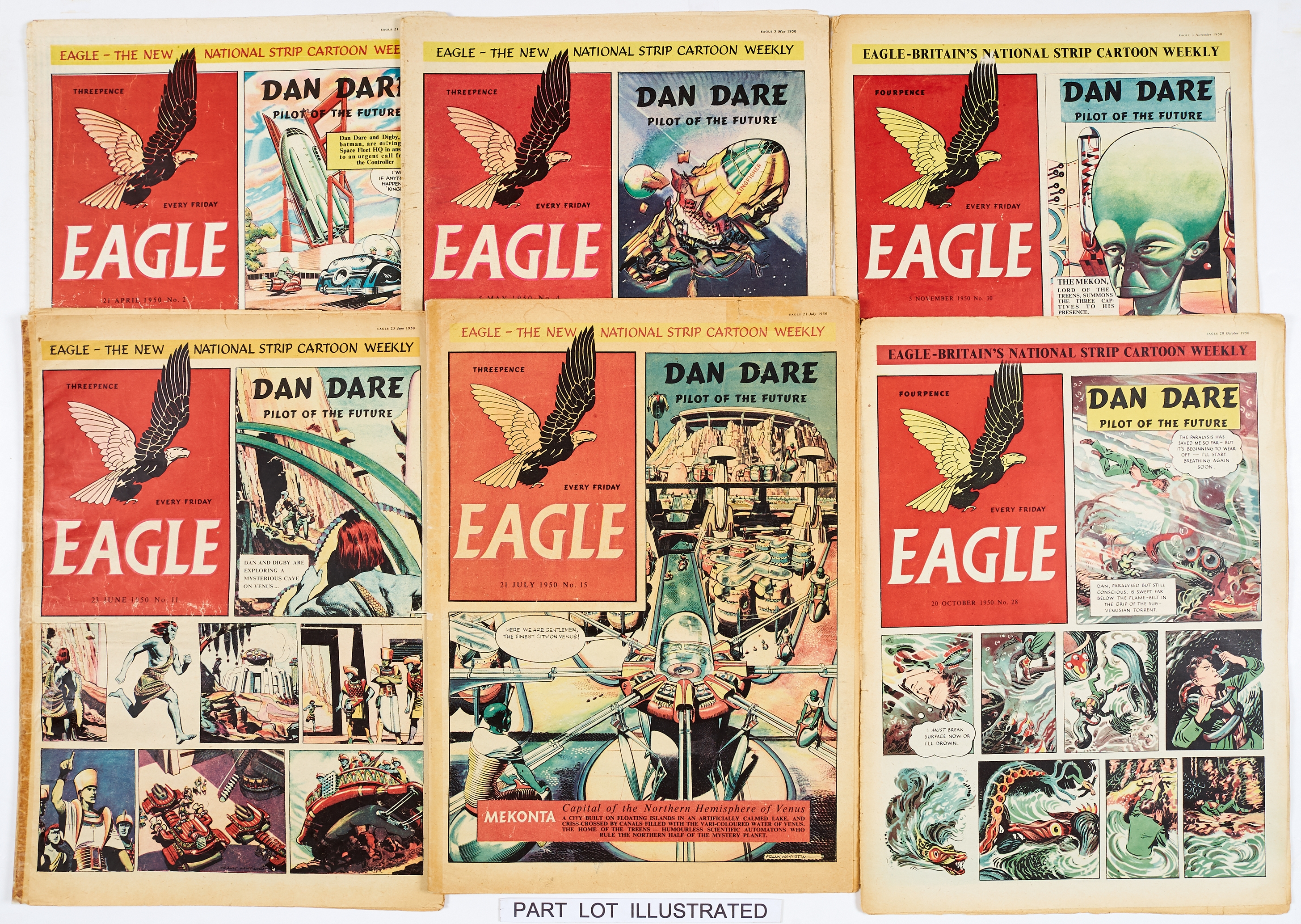 Eagle Vol 1 (1950-51) 2-52. 17 issues worn and taped spines [gd-/gd], a few [fn], balance [vg] (51).