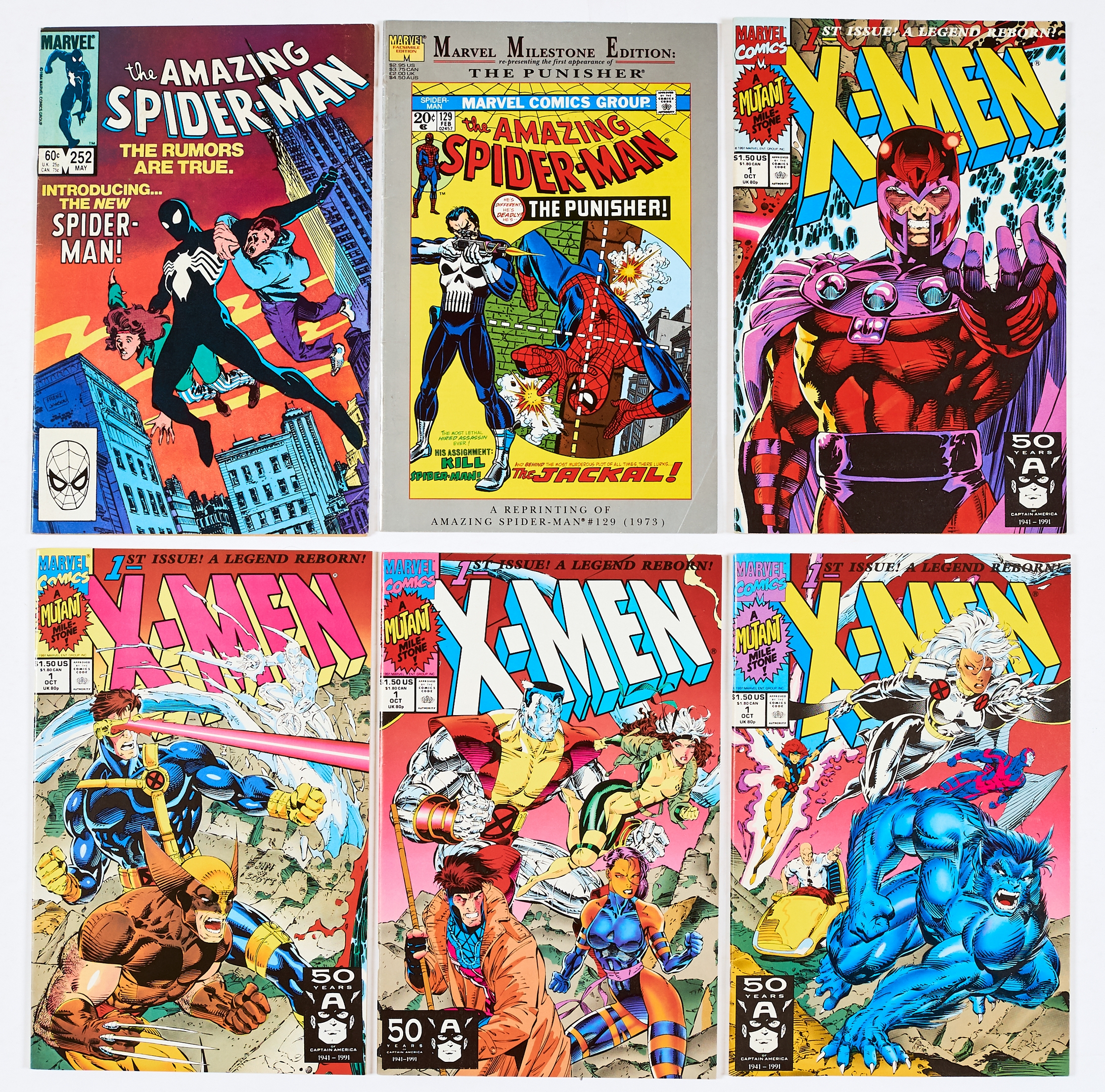 Amazing Spider-Man 252 (1984) [fn+], Amazing Spider-Man 129 Marvel Milestone edition (1992) and X-