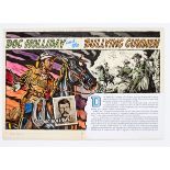 Doc Holliday and the Bullying Gunmen original artwork (1956) drawn and painted by Denis McLoughlin