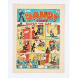 Dandy No 8 (1938). Bright covers, cream pages, ½ ins blind tear to lower front cover margin by spine