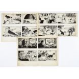 Black Bob: 3 original 4-panel artworks (1950s) by Jack Prout for The Dandy/Black Bob books. Indian