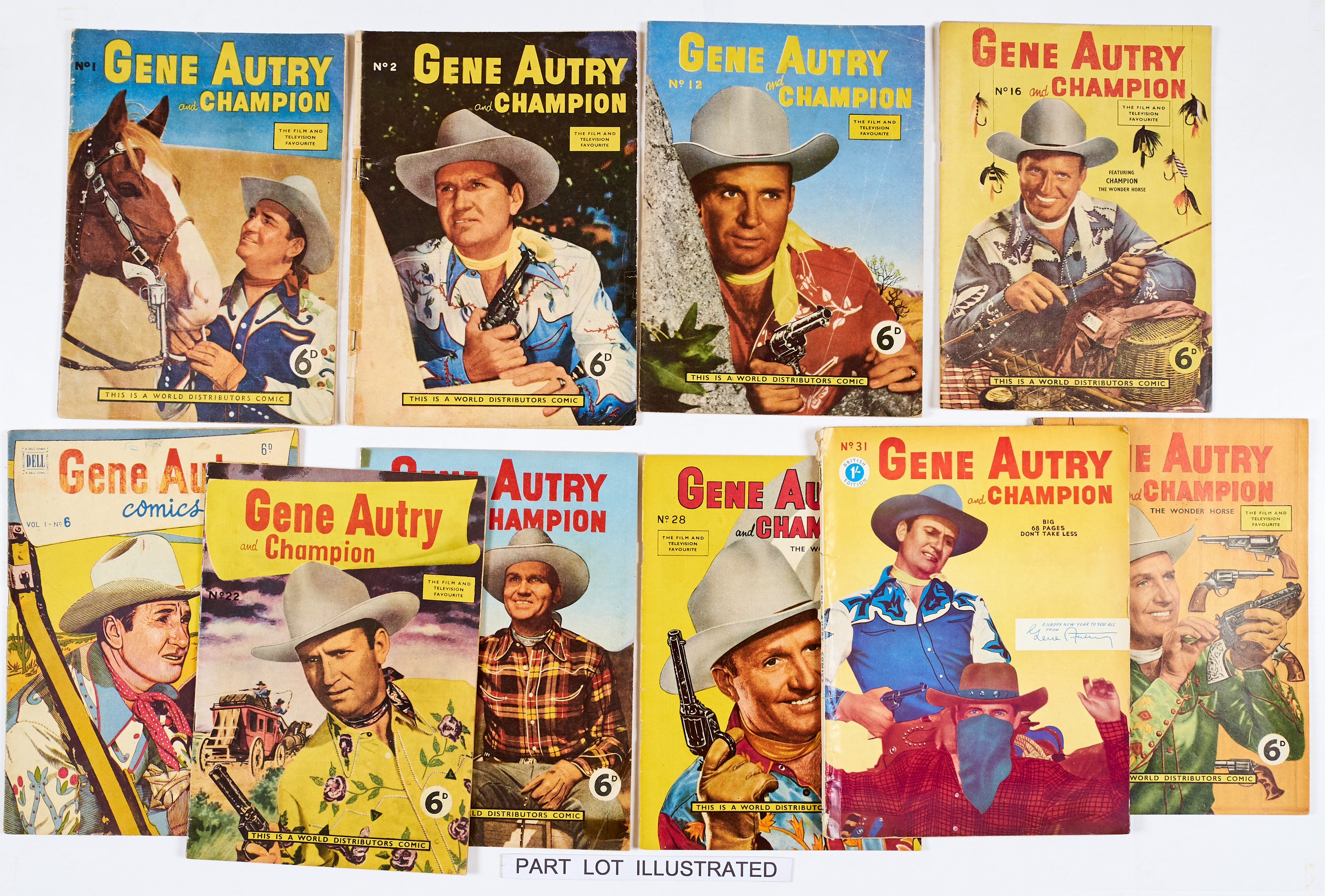 Gene Autry and Champion (WDL 1950s) 1-5, 7-18, 20-34. With Gene Autry and Champion (Western Publ