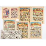 Magic Comic (1939) 1-5. With Magic comic promotional flyer for No 1 (an 8pg mini comic in its own